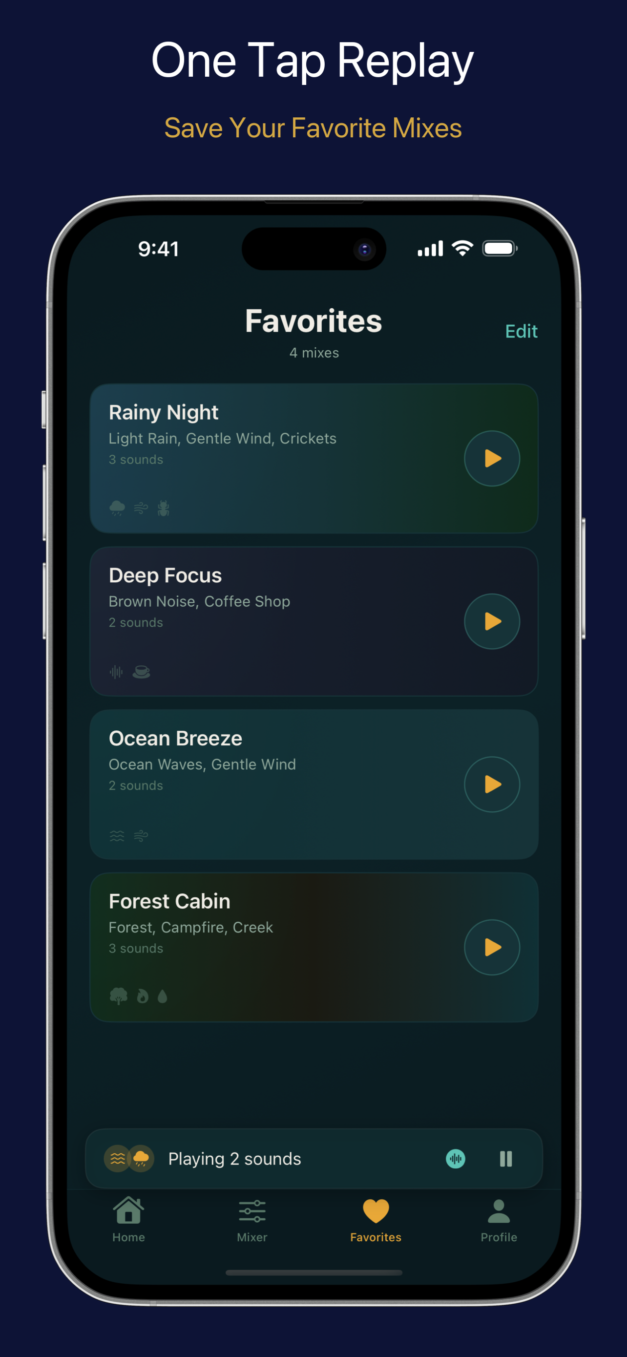 Save your favorite mixes
